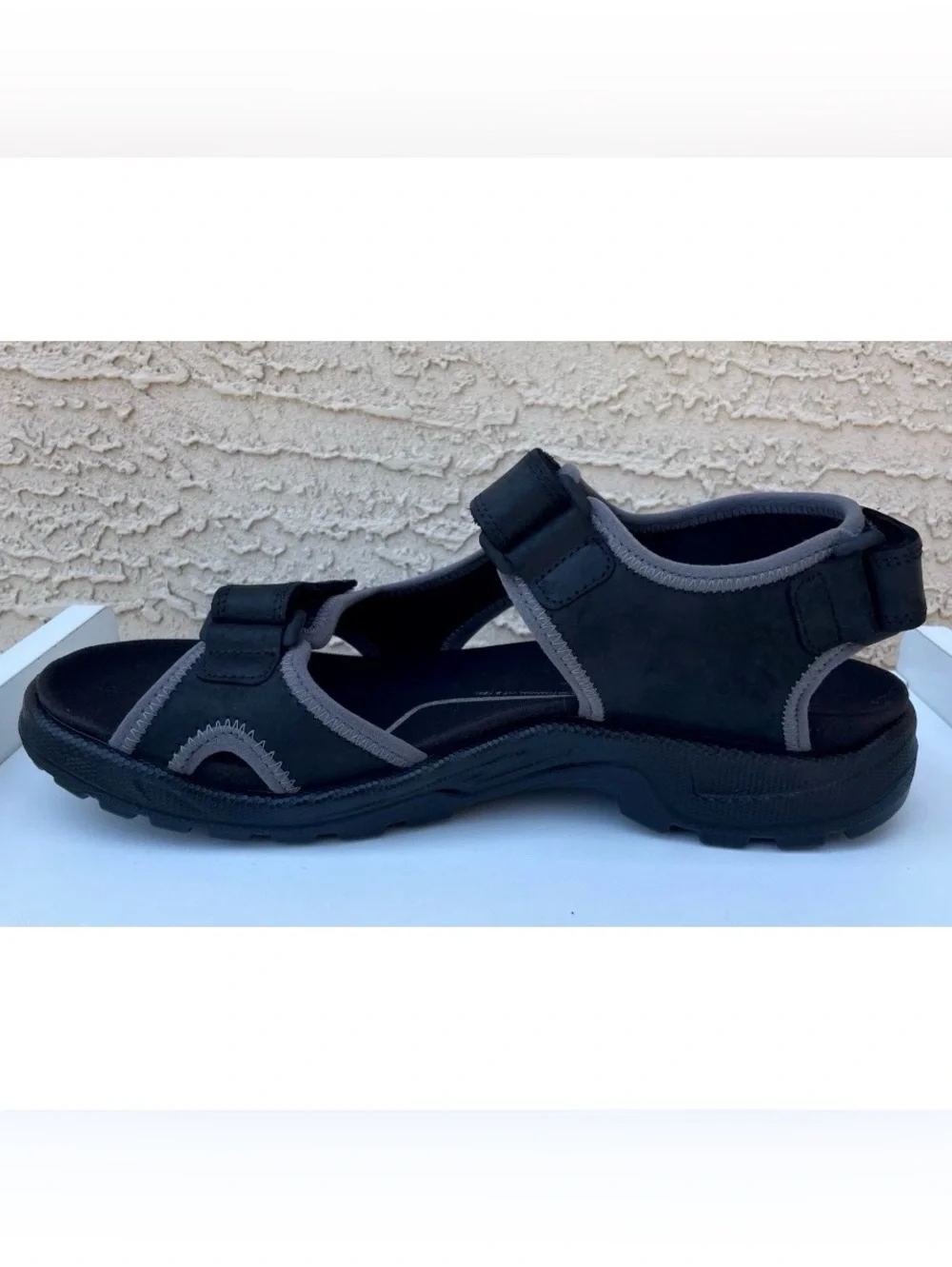ECCO Onroads 3 Straps Mens US 13-13.5 EU 47 Black Hiking Walking Water Sandals